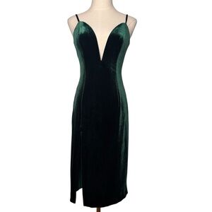 Revolve NBD Velvet Green Dress Shana